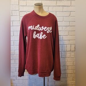 Midwest Babe Sweatshirt - Maroon/Burgundy - Large